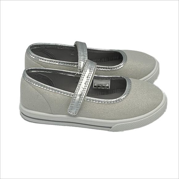 Simple Joys by Carter Mary Jane Sneaker Sparkling Silver Size 10 - Picture 3 of 14